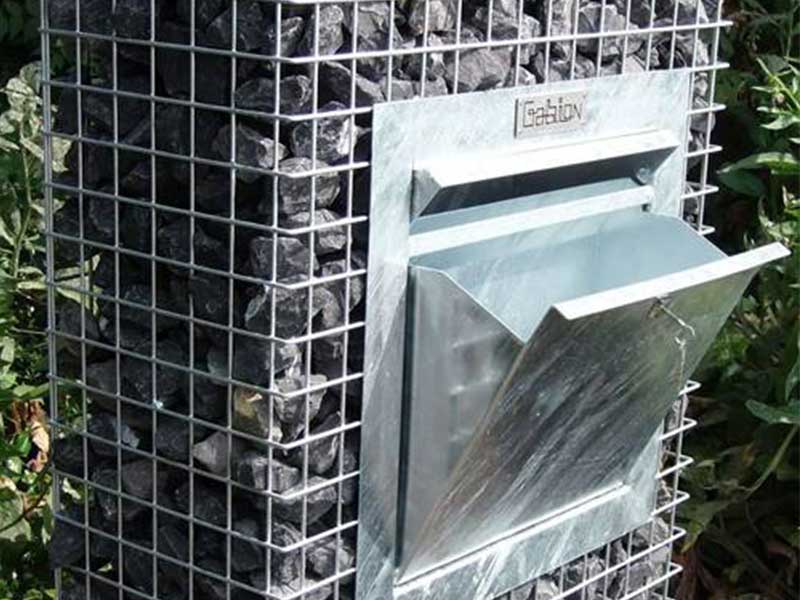 gabion basket letterbox.