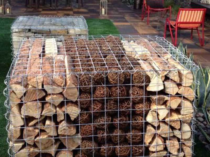 garden gabion basket bed.