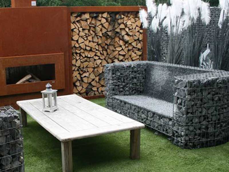 garden gabion basket furniture.